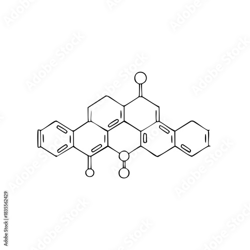 Skeletal Formula of Chemical Compound, Scientific Structural Representation, Molecular Model