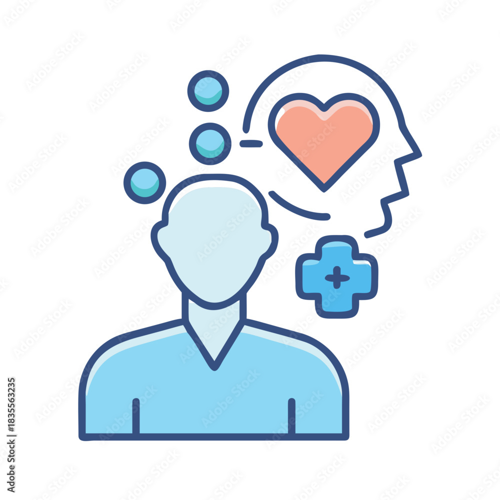 Obraz premium Mental Health Awareness Graphic Showing Empathy, Care and Healing Through Health Symbol