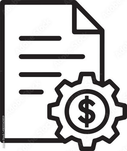 Tax document with pen, filing taxes, financial form, accounting icon