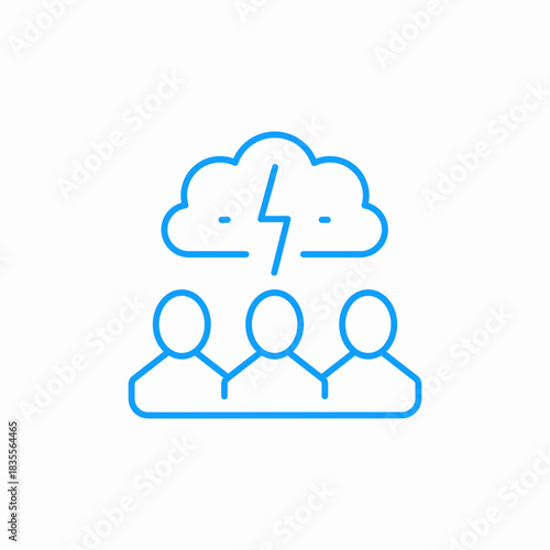 group conflict cloud icon sign vector