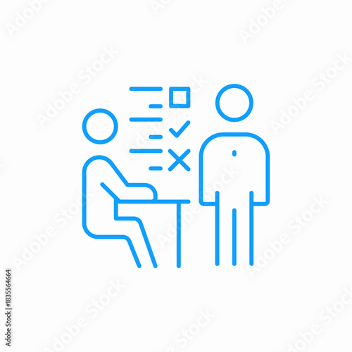 interview checklist person icon sign vector
