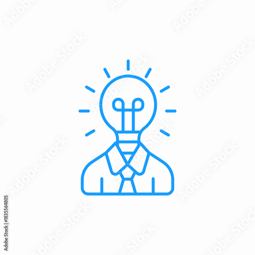 lightbulb head idea icon sign vector