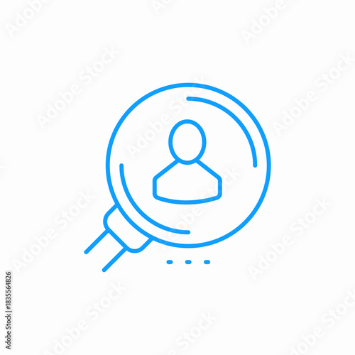 magnifying glass person research icon sign vector
