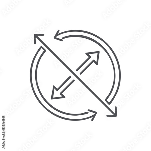 Expand Scale and Rotate Refresh Arrow Circle Vector Interface Icon