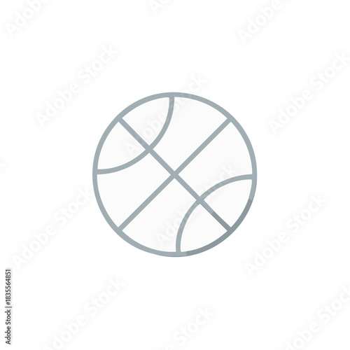 Modern Gray Basketball Graphic Representation Isolated on White Athletic Design Element Ball Sport Concept
