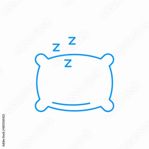 pillow sleep zzz icon sign vector