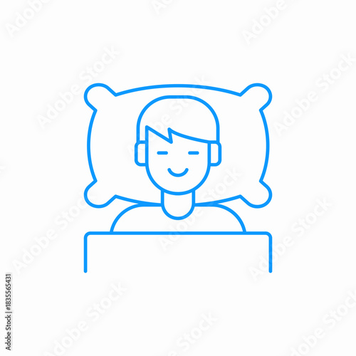 person sleeping pillow icon sign vector