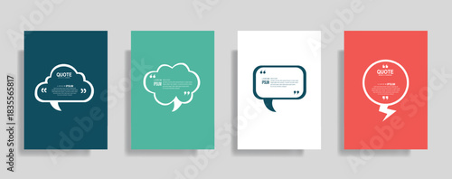 Minimalist Quote Box Template Set - Modern Speech Bubble Text Boxes for Social Media and Testimonials


