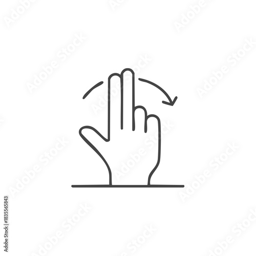 User interface icon showing two finger rotate gesture on touchscreen