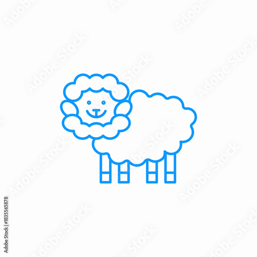 smiling cartoon sheep icon sign vector