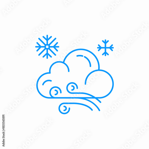 snowstorm windy cold icon sign vector