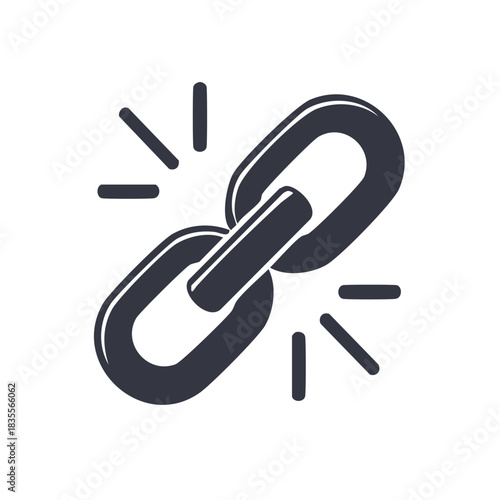 Interlinked Chain Segments Strength Connection Bonding Partnership Icon