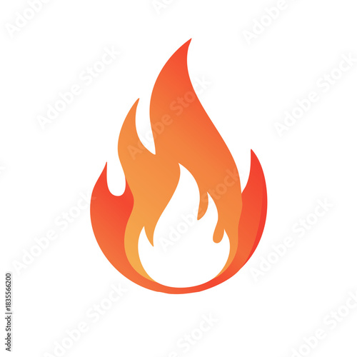 Fiery abstract flame icon with a warm orange and red gradient