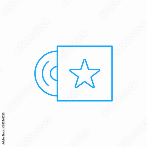star box gramophone disc icon sign vector