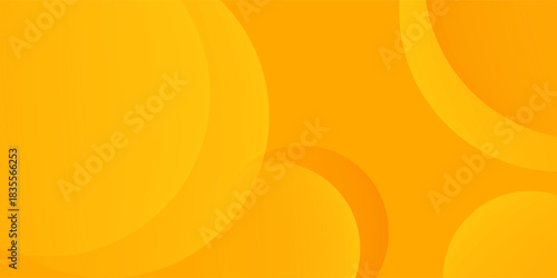 Abstract modern background with dynamic circle shapes and halftone dots. Orange yellow gradient geometric shapes element. Suit for booklet, banner, cover, poster, flyer, website, brochure