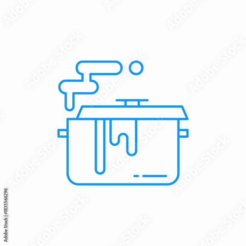 steaming cooking pot icon sign vector