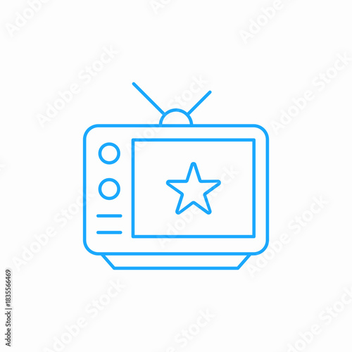 tv with star celebrity icon sign vector
