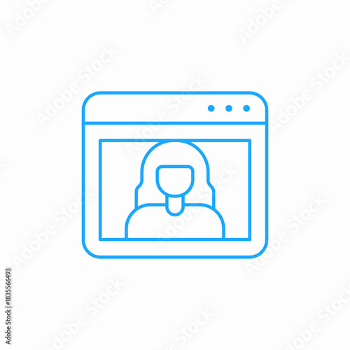 video call interface television celebrity icon sign vector