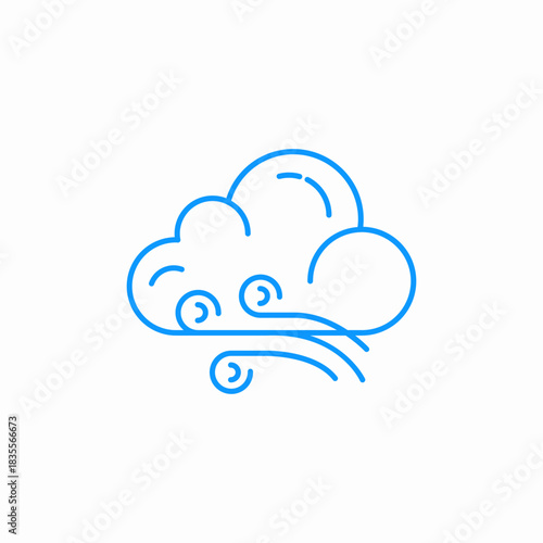 windy cloudy breeze icon sign vector