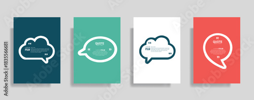 Minimalist Quote Box Template Set - Modern Speech Bubble Text Boxes for Social Media and Testimonials

