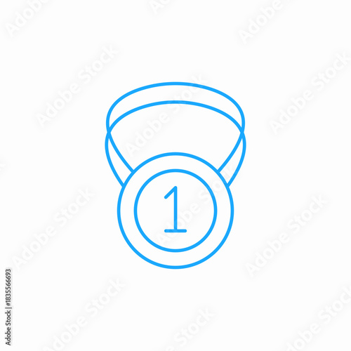 won 1st place champion icon sign vector