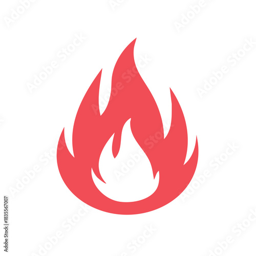 Stylized Vector Flame, Illustration of Burning Fire Element, Blazing Icon