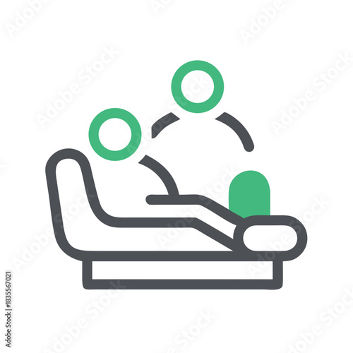 Abstract representation of virtual meeting or online therapy session in digital art style