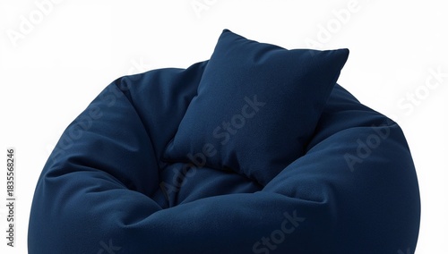 Modern children room furniture soft navy bean bag chair with cushion for cozy playroom or bedroom decor