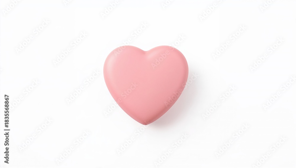 Fototapeta premium Modern heartshaped pink pouf for children room, minimalist kids furniture, soft seating, playroom decor, nursery design accent