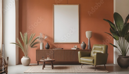 Contemporary luxury living room interior design with comfortable sofa, furniture, and light wood floor