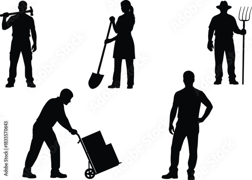 Casual Female Standing Silhouettes Collection, Women in Short Skirts and Dresses Posing with Confidence, Full Body Figures for Fashion, Lifestyle, and Avatar Vector Graphic Design Isolated.