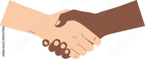 Diverse hands shaking in partnership unity diversity cooperation agreement business professional collaboration friendship togetherness people human connection isolated on white background