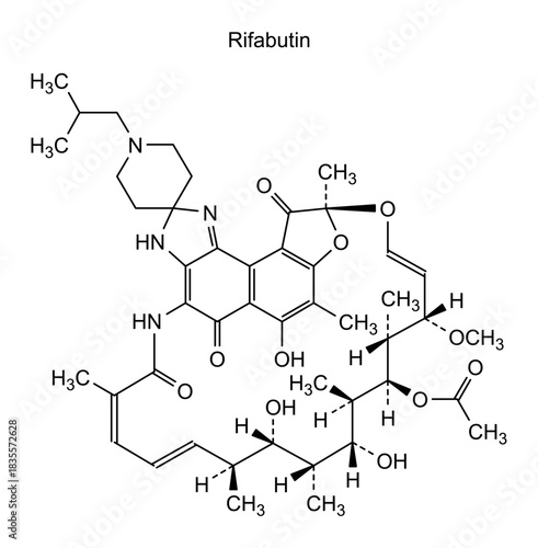 Rifabutin, chemical structure of rifabutin, drug substance