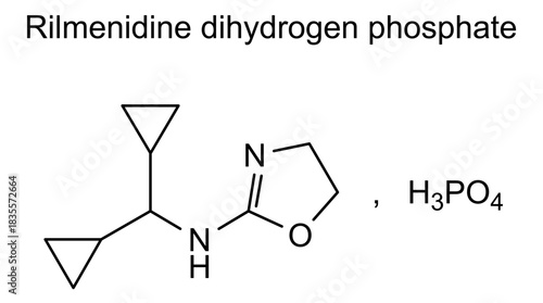 Rilmenidine dihydrogen phosphate, chemical structure of rilmenidine dihydrogen phosphate, drug substance