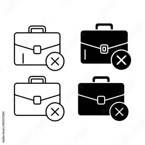 Unemployment icon, outline vector sign, linear and solid style pictogram