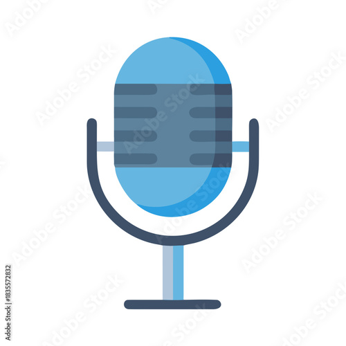 Retro microphone vector on black background for podcast and broadcast concepts