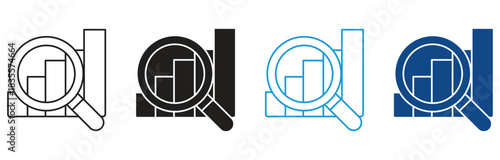 Research and Data Gathering Icon Set Multiple Style Collection. Vector illustration.