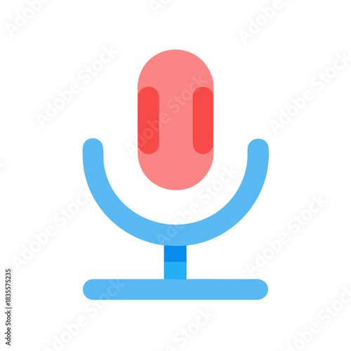 Retro Microphone Icon on Black Background for Podcast and Audio Recording Design