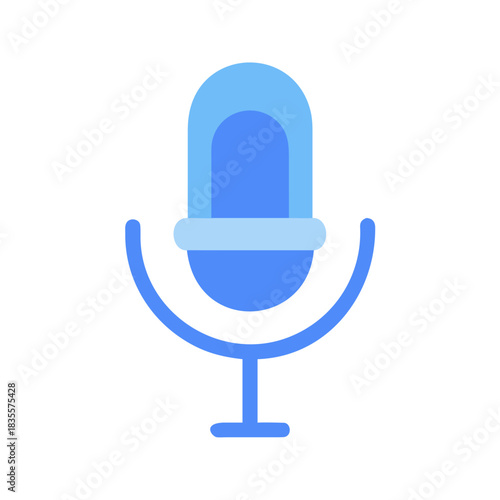 A simple blue microphone icon on black background for audio or recording
