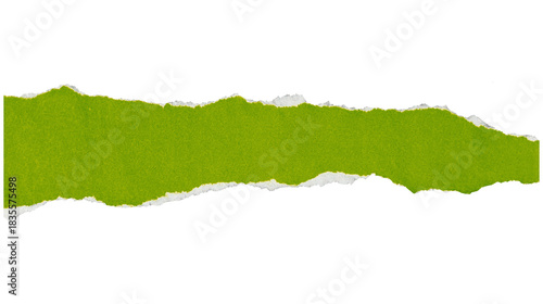 green torn paper with hole