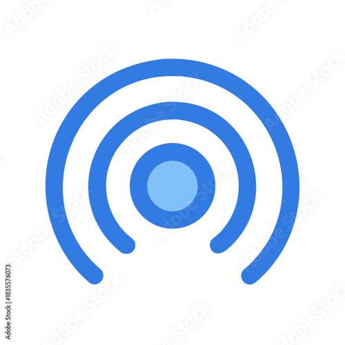 Blue radio waves illustration on black background suggesting wireless communication concept