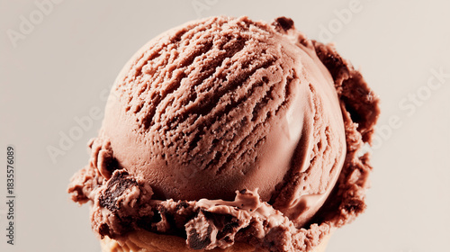 Chocolate ice cream scoop