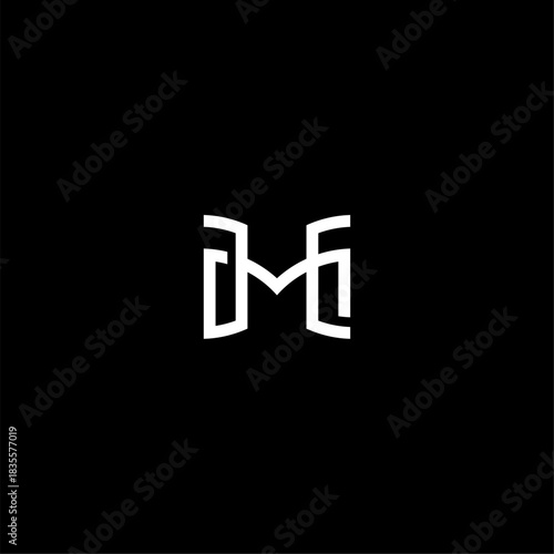 Monogram Letter MH or Letter HM logo concept vector icon