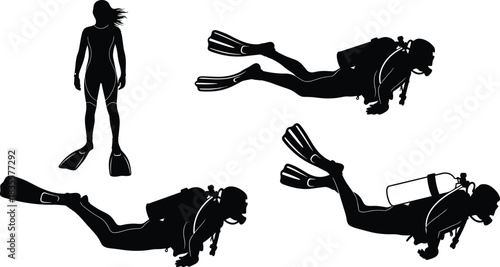 Muscular Bodybuilder Silhouette Collection, Male and Female Figures Flexing Muscles and Posing for Fitness Competition, Strength Training, and Bodybuilding Vector Graphic Design Isolated.