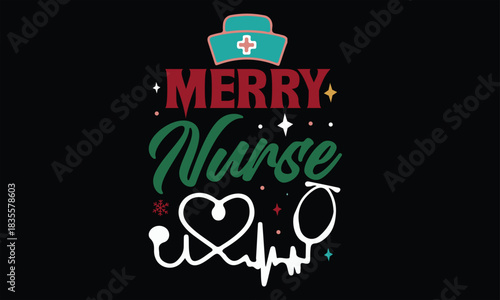 Merry Nurse Christmas T Shirt Design