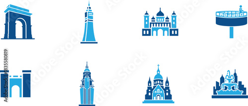City Landmark Famous Building And Attraction Icon