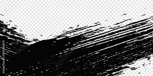 Vector grunge brush strokes texture rough black scratches for wallpaper, paint splatter template, dirt banner, watercolor design.