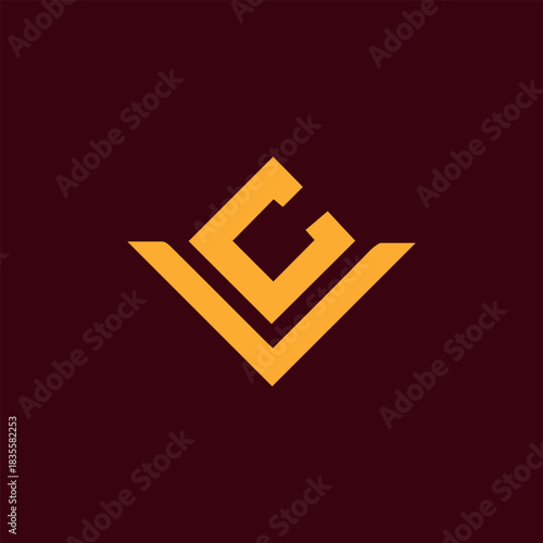 letters vc text logo design vector
