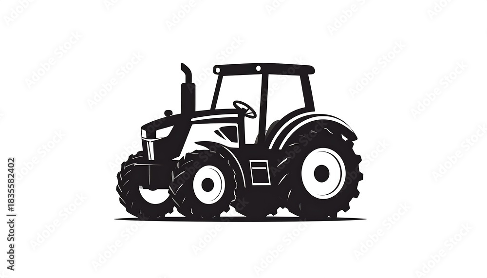 Naklejka premium Silhouette of a tractor