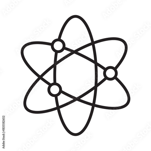 Atom Model Icon Depicting Molecular Structure Science Research Physics Chemistry Particle Orbit Nuclear Energy Study